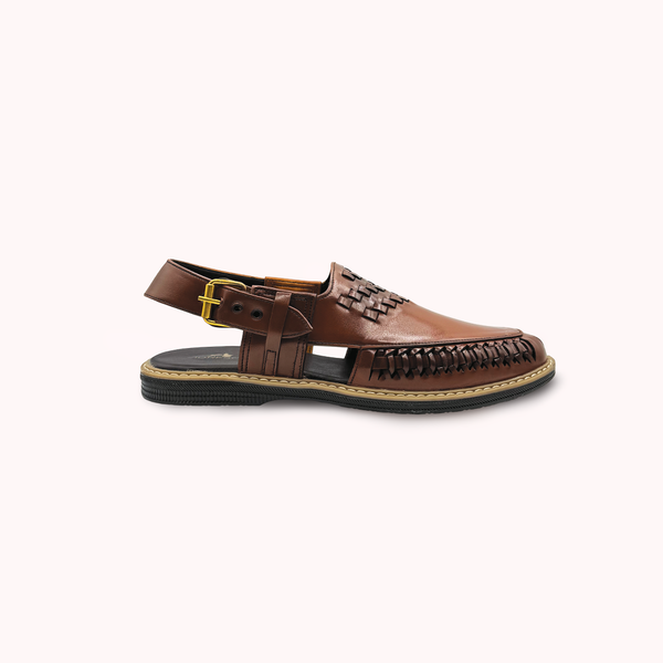 Mustard Noble Texture Weaving Peshawari Chappal