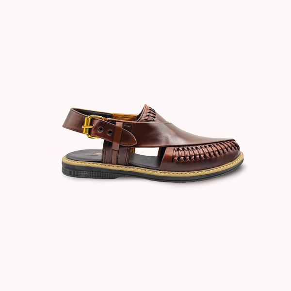 Weave Royale Brown Peshawari Chappal - PR4