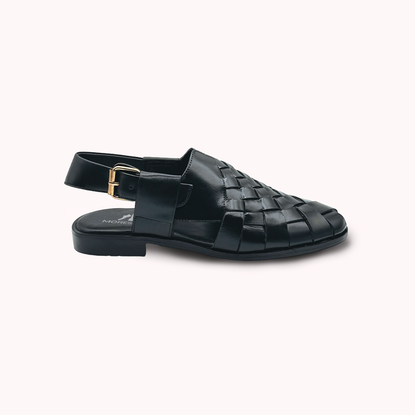 Modern Black Peshawari Chappal - P2