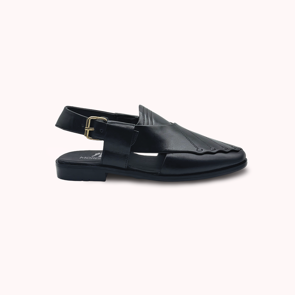 Classic Bold and Black Peshawari Chappal- P8