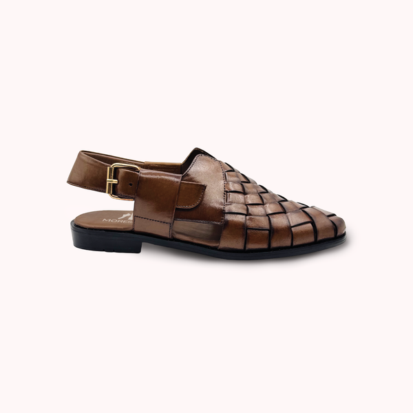 Stylish Modern Brown Leather Peshawari Chappal - P2