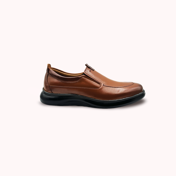 Classic Brown Leather Slip-On Shoes